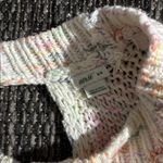 Aerie  cable knit open tie back crew neck sweater multicolored Photo 2