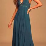 Free People  Adella Maxi Slip Turquoise Lace Dress Size XS Photo 0