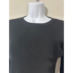 CAARA Black Ribbed Knit Bell Sleeve Sweater Slightly Cropped Top Size S Photo 2