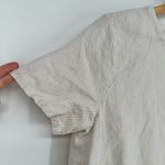 Eileen Fisher Cream Stripe Organic Linen Mini Dress sz Small Pocket Short Sleeve Photo 2