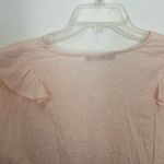Doe & Rae peachy pink Swiss dot ruffle blouse Photo 8