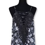 WAYF NEW Posie Strappy Camisole Black Ivory Floral Lace Strappy Cutout Tank Top Photo 0