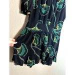 Ba&sh  Leo A Line Dress Black Green Floral Mini Size Large (3) Photo 3