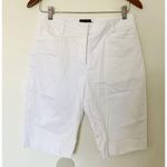 Pendleton Modern White Cotton Stretch High Rise Bermuda Pockets Summer Shorts 6 Photo 0