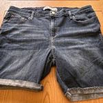 Levis Signature Size 36 Unisex Blue Denim Bermuda Shorts Frayed Hem Photo 0