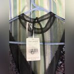Free People Black Combo Sequin Mini Sheer V Top Party Cocktail Dress Sz XS NWT Photo 6