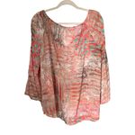 Quintessential Womens Sz L 3/4 Sleeve Multicolor Sheer Blouse Shirt Top V Neck Size L Photo 5