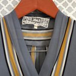 Pink Martini Pink‎ Martini gray gold striped hi-lo blouse Photo 2