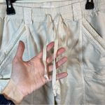 Anthropologie  Cream White Cropped Cargo Pants Tie Waist Womens Size 29 Photo 7