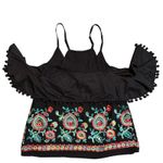 Gianni Bini  Floral Embroidered Off-Shoulder Top with Adjustable Straps S EUC Photo 2