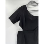 Jill Stuart Jill  Solid Black One Shoulder Cut Out Sheath Dress Size 6 Photo 66