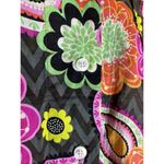 Vera Bradley  Women M 10 Blouse Top Shirt Contrast Black Orange Green Yellow Pink Photo 3