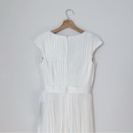 Mac Duggal NEW Pleated Cap Sleeve Belted A-line Midi Dress Gown Whiteb Photo 6