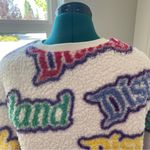 Disneyland Resort White Multi-Color Graphic Sherpa Pullover Sweater Photo 5