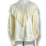 Gunne Sax Vintage 70s Ethereal Dainty Edwardian Prairie Lace Blouse Size Medium Photo 12
