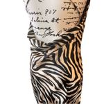 H&M  Divided‎ Zebra Mini Satin Slip Cowl Neck, Dropped & Cross Back, Size Small Photo 8