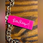 Lilly Pulitzer  NWT Gold Necklace Pink Faceted Bead Rhinestones gold tone preppy Photo 5