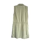 Max jeans A4  Olive Green Sleeveless‎ Chambray Tencel Utility Duster Vest Small S Photo 4