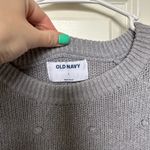 Old Navy Gray Dot Textured Knit Crew Neck Long Sleeve Sweater Photo 2