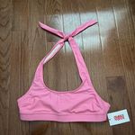 Solid & Striped NWT The Reagan Tie Halter Bikini Top in Bubblegum Photo 2
