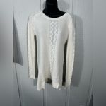 Nautica  Womens Single Cable Knit Tunic Off White Sweater Size Medium EUC Photo 1