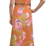 CAROLINE CONSTAS Linen Blend Halter Printed Midi Dress Size US XS Photo 1