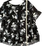 Torrid Harper Studio Blouse 5X Black Floral Crepe De Chine Flutter Career Casual Photo 5