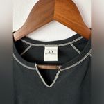 Armani Exchange  pima cotton t-shirt M contrast stitched black and white v neck Photo 1