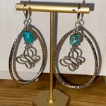 Sterling Silver, Turquoise Dangling Butterfly Drop Earrings Silver Photo 6