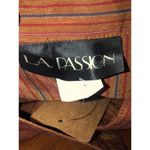 Vintage L.A. Passion Rust stripe shirt belted dress mandarin collar size 11 Photo 10