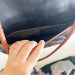 Brighton Vintage Purse Women Brown Croc Embossed Trim Black Leather Shoulder Photo 5