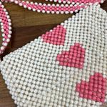 Isaac Mizrahi  Heart Purse Beaded Valentines Love‎ Crossbody Bag Pearl Balletcore Photo 1
