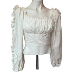 Skylar Rose Cotton Ruffle Sleeve Crop Top, Sz S Photo 7