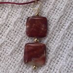 Handmade New Red opacite pendant necklace with satin cord Photo 1