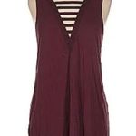 American Eagle AEO  Outfitters Maroon Deep V-Neck Ladder Strap Tank L Photo 0