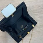 After Five Vintage Black Satin Mirror Evening Bag Photo 7