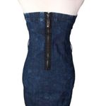 Apple Bottoms Vintage Bodycon Strapless Faded Denim Mini Dress Photo 3