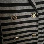 Cache Black Gray Striped Double Breasted Blazer Size 2 Photo 3