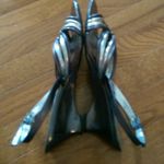 Etienne Aigner  Silver and Gray Wedge Sandals - Size 9 Photo 6