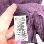 Free People  Love Her Madly Gauze Button Up Shirt Purple Oversized Tunic Top Photo 6