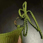 J.Crew  Widerib Green Curved Waist Cheeky String Bikini Bottom Women Small NWT Photo 2