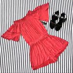 Lulus  With Feeling Coral Red Off The Shoulder Romper XS Photo 5
