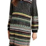 Anthropologie  Aldomartins Dress Viviana Animal Print Striped Sweater Dress M EUC Photo 0