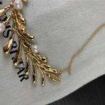 Alexis Bittar NWOT  Gold Necklace with Pearl Accents Photo 4