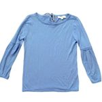 Loft  Blue Tie Back Knit Sweater Size Small Photo 10