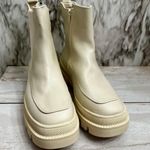 Lane Bryant Women Sz 9 W Bone White Chunky Side Zip Boots Booties Shoes Gorpcore Photo 2
