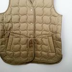 Madewell | Quilted Oversized Vest Puffer Tan Tie Waist Snap Close | Size Medium Photo 5