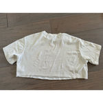 Divided  Cropped Textured T-Shirt White Size Medium Photo 3