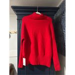NEW Oversized Batwing Sweater Tunic Pullover Ribbed Dress L Red Size L Photo 3