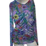 Johnny Was  Multicolor Floral Mesh Bodysuit Photo 2
